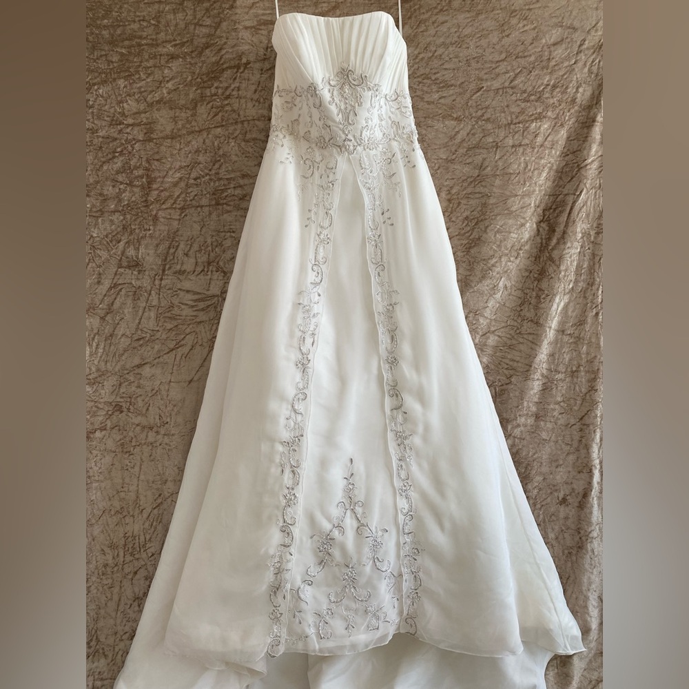 Mori Lee Ivory Wedding Gown with Silver Detailing